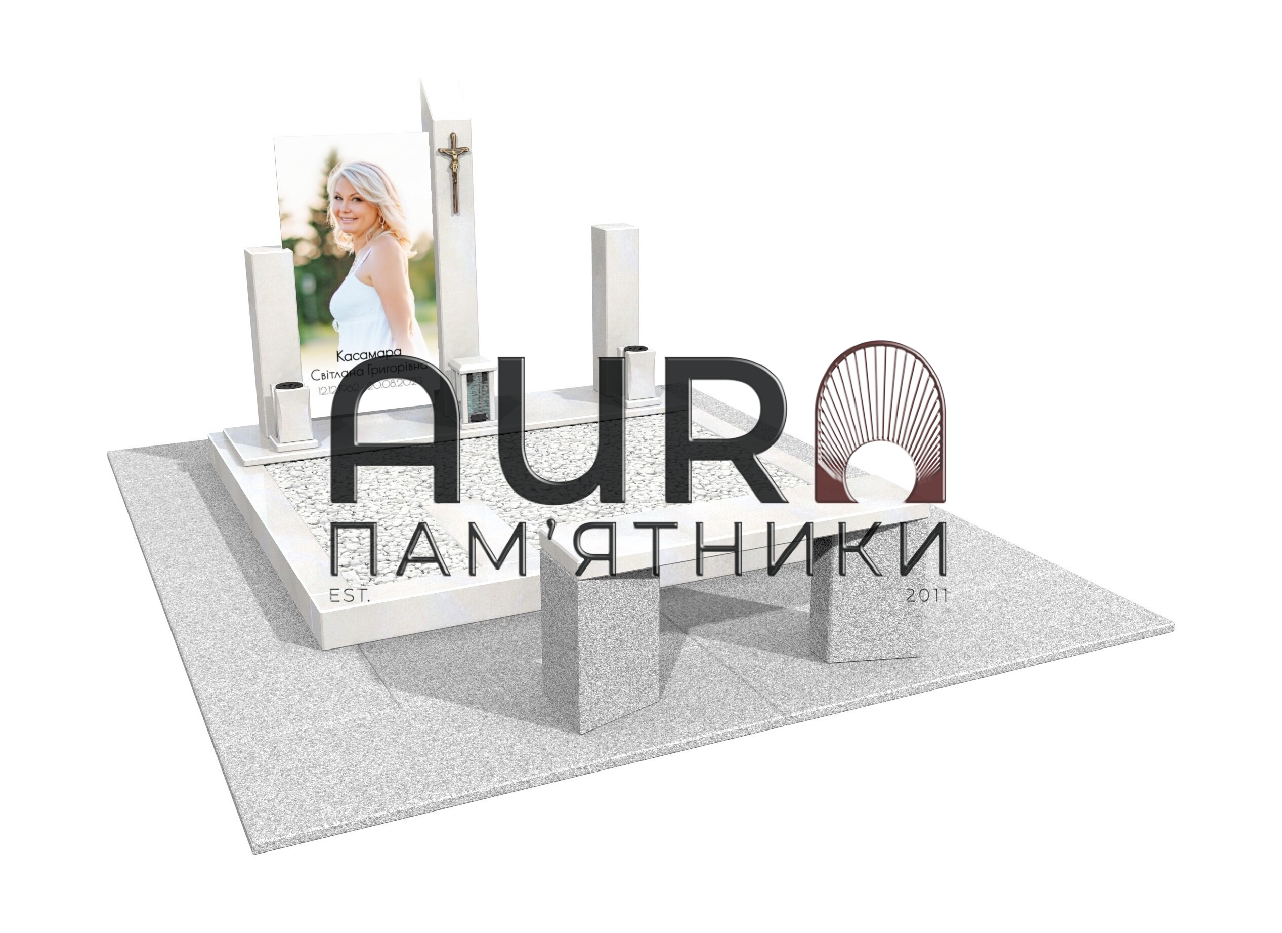 014 Світлий вишуканий пам’ятник дружині