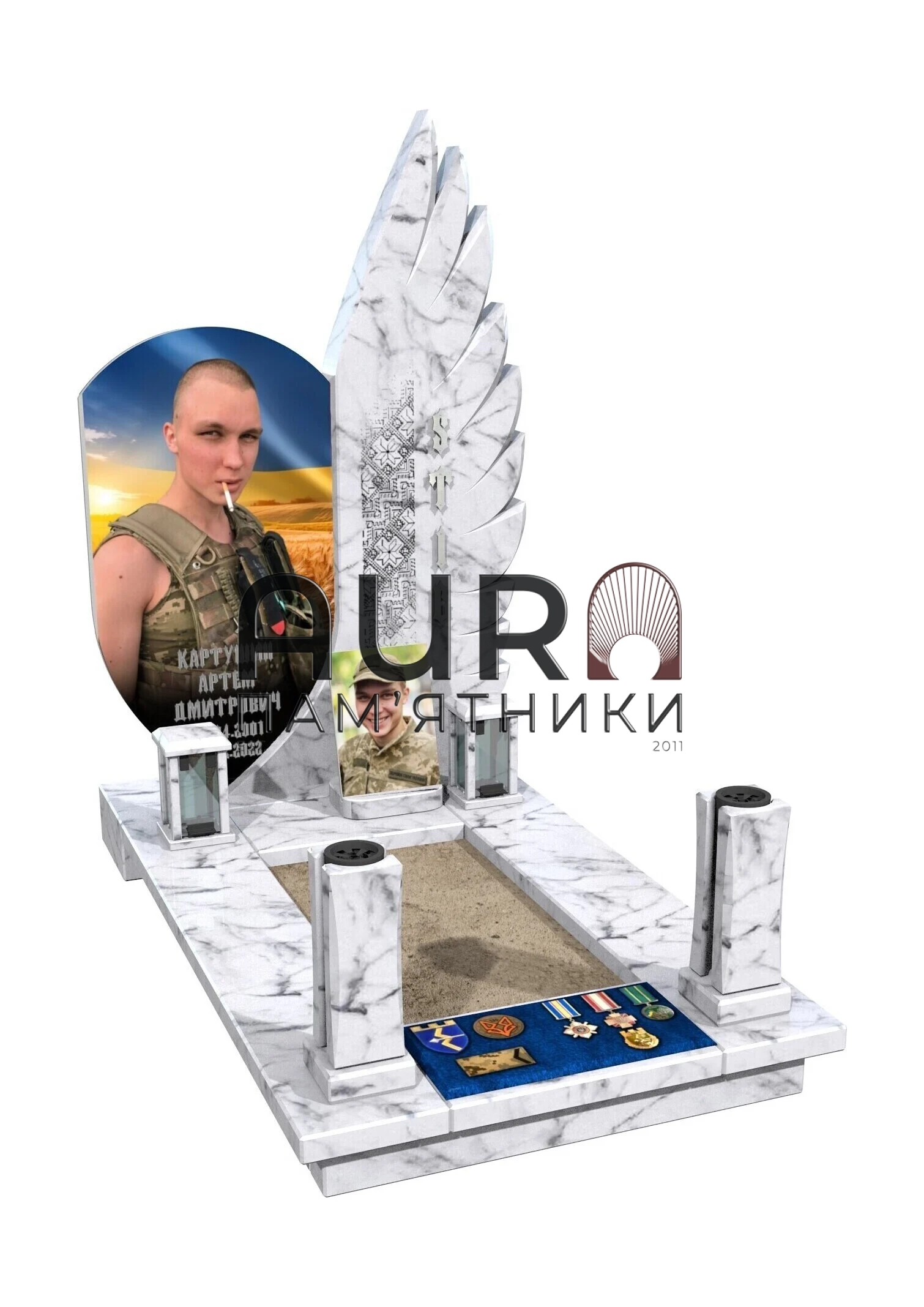 022 Пам’ятник для військового з крилом
