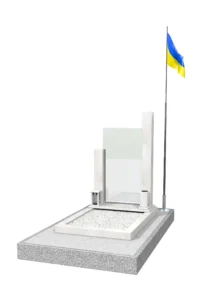 031 Білий пам'ятник з фотосклом для військового